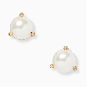 Kate Spade Rise & Shine Stud Earrings cream pearl 0.38”